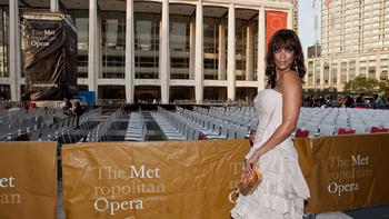Tyra Banks arrives for the Met's opening night gala.